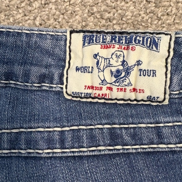 Y2K True Religion Women's Lowrise Skinny Capri Denim Jeans Size 28 - Picture 6 of 9